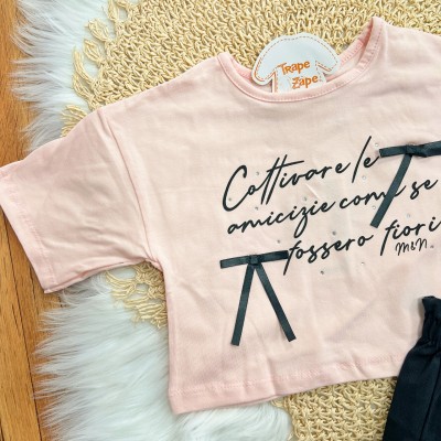 Conj. Blusa Cattivare e Short - Rose e Preto